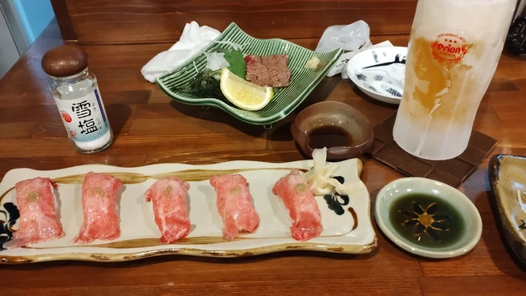 宮古島で食べた宮古牛の寿司