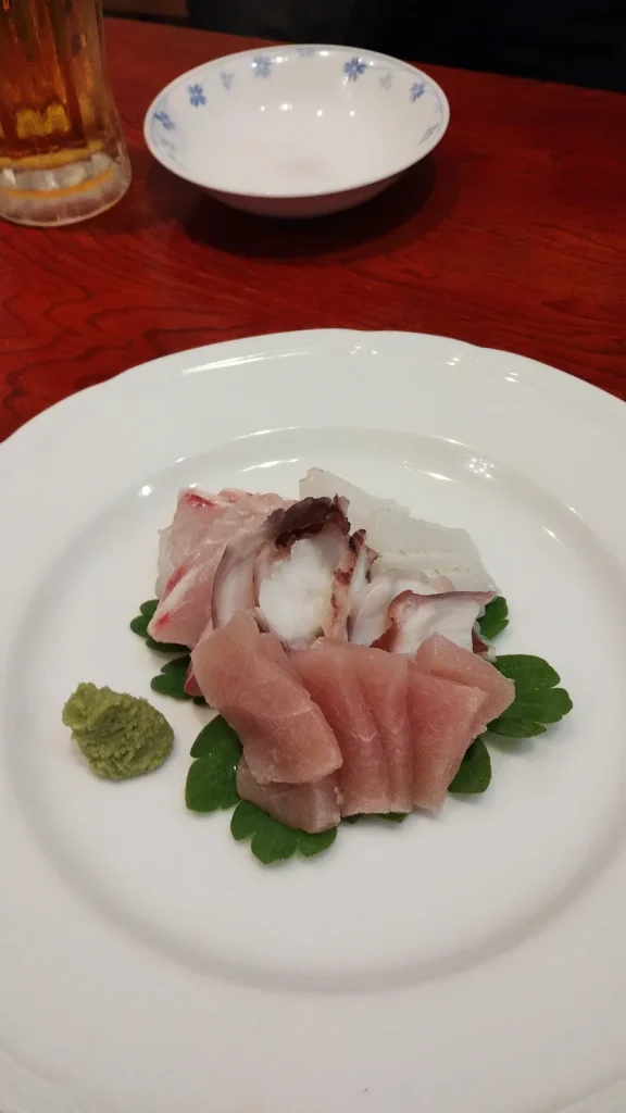 濵 川平で食べた刺身の盛り合わせ